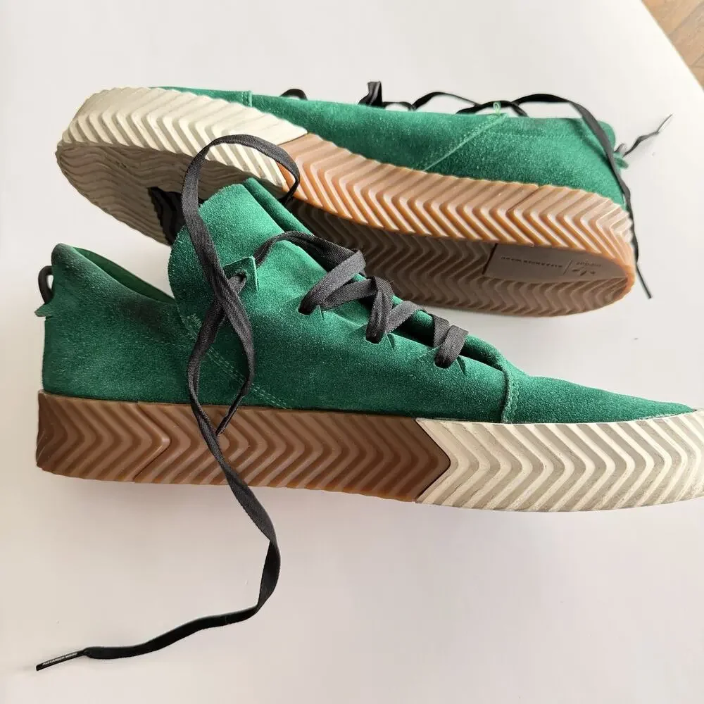 Adidas x Alexander Wang AW Skater Green Suede Gum Sole BY8907 Men's Size 13 Rare